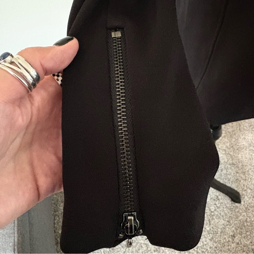 WHBM Black Assymetrical Zipper Blazer Jacket - Office Siren - Picture 12 of 17